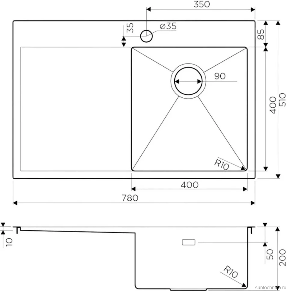 Комплект Мойка Omoikiri Akisame 78-LG-R светлое золото + Измельчитель Nagare slim 1250