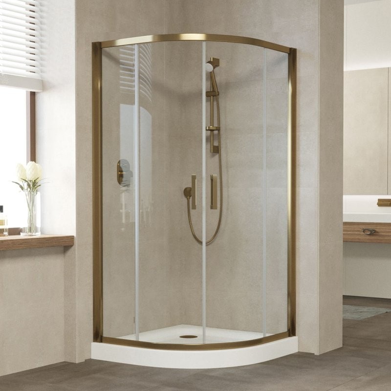 Душевой уголок Vegas Glass ZS Tur Novo 120 05 01 профиль бронза, стекло прозрачное