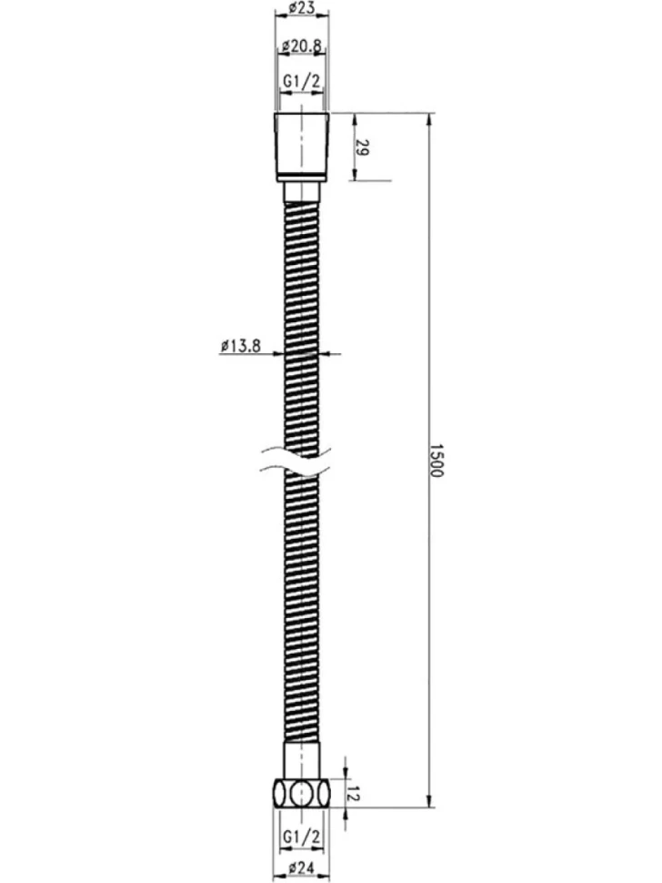 Душевой шланг Cezares Czr CZR-FMM-150-NOP черный