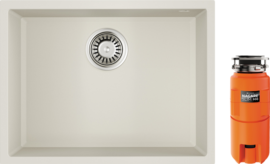 Комплект Мойка Omoikiri Tedori 54-U белая + Измельчитель Nagare slim 500