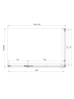 Душевой уголок Veconi Premium Alassio SP B 130х80, профиль матовый черный, стекло прозрачное