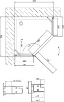 Душевой уголок Vegas Glass AFA-Pen 90 07 10 L профиль матовый хром, стекло сатин