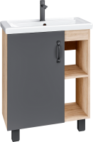 Тумба под раковину Grossman Флай 60 дуб сонома, серая