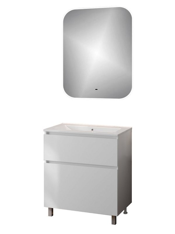 Мебель для ванной комнаты Teymi Laina 75 напольная, матовая белая