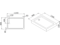 Поддон для душа Cezares Tray TRAY-A-AH-120/80-15-W0 Поддон для душа Cezares Tray TRAY-A-AH-120/80-15-W0