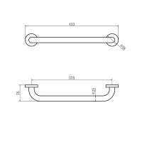 Поручень Fashun A1718 нержавеющий сталь, хром, настенный Поручень Fashun A1718 нержавеющий сталь, хром, настенный