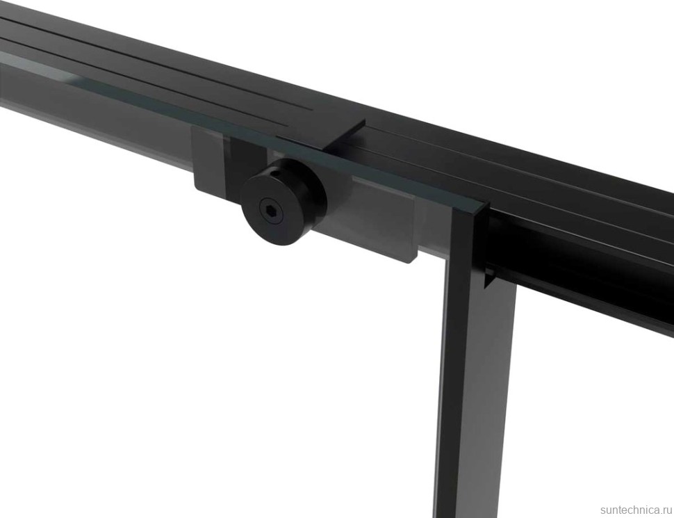 Душевая дверь в нишу Vincea Slim Soft 110 см, профиль черный, стекло прозрачное