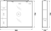 Зеркало BelBagno Marino L 90