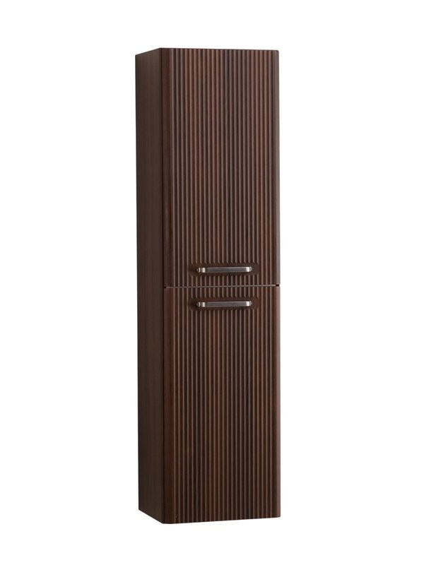 Шкаф-пенал для ванной BelBagno Due 40 подвесной, ручки матовый атласный никель, noce