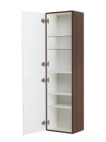 Шкаф-пенал для ванной BelBagno Due 40 подвесной, ручки матовый атласный никель, noce