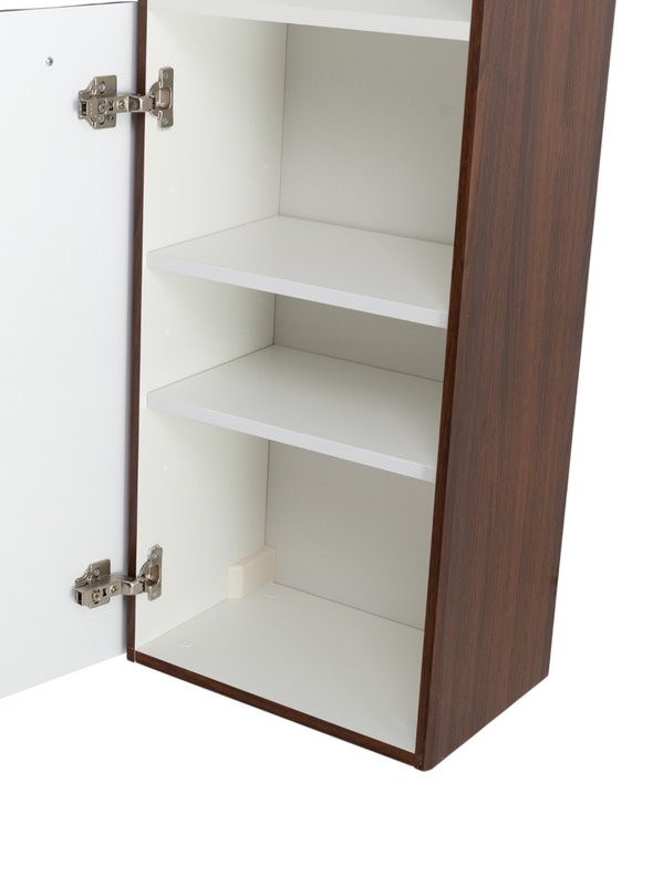 Шкаф-пенал для ванной BelBagno Due 40 подвесной, ручки матовый атласный никель, noce