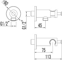 Шланговое подключение Lemark LM1185C c держателем для душа