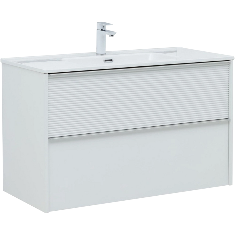 Тумба под раковину без столешницы Aquanet Вита 100 подвесная, белая матовая