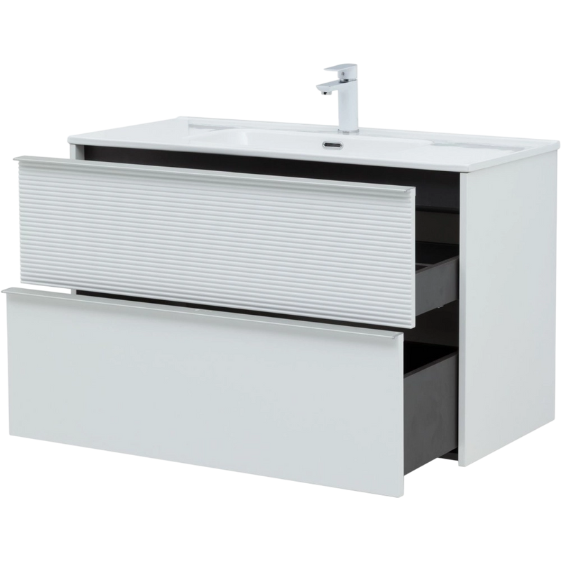 Тумба под раковину без столешницы Aquanet Вита 100 подвесная, белая матовая