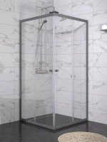 Душевой уголок Triton Вента -Графит 90х90, профиль вороненая сталь, стекло прозрачное