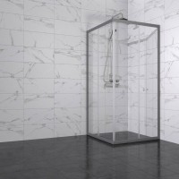 Душевой уголок Triton Вента -Графит 90х90, профиль вороненая сталь, стекло прозрачное