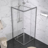 Душевой уголок Triton Вента -Графит 90х90, профиль вороненая сталь, стекло прозрачное