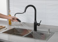 Смеситель для кухни Gappo G4398-46 с выдвижным изливом, черный