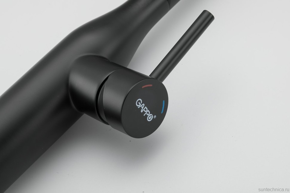 Смеситель для кухни Gappo G4398-46 с выдвижным изливом, черный