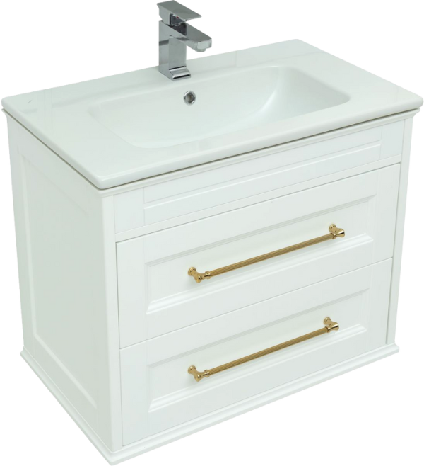 Тумба под раковину Aquanet Бостон М 80 ручки золото