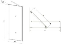 Шторка на ванну Veconi Palau PL85B-80-01-C8 80 см, профиль черный