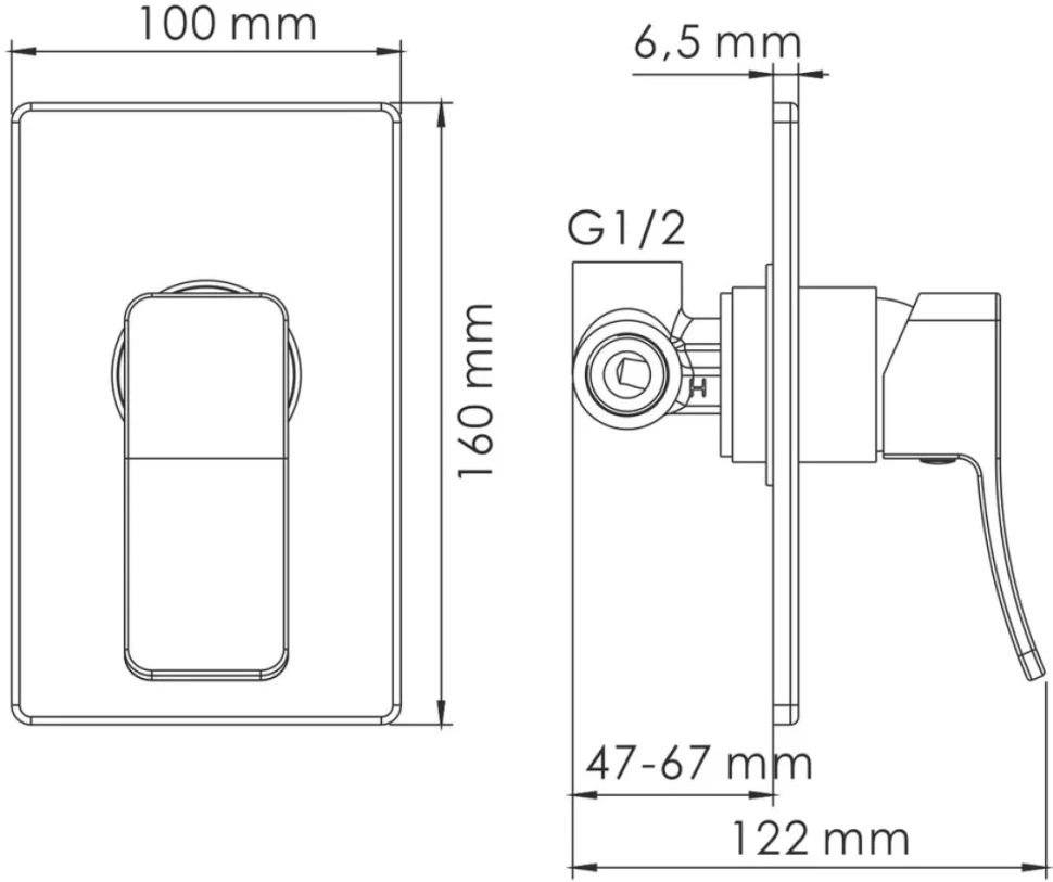 Гигиенический душ Wasserkraft A010657WHITE шланг 120 см