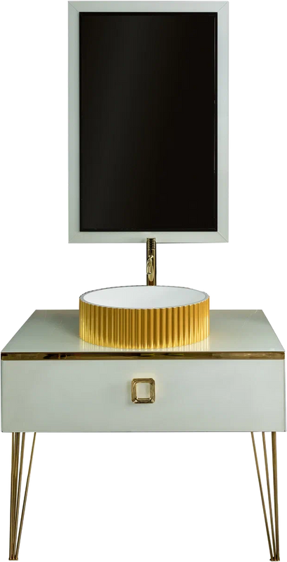 Мебель для ванной комнаты Armadi Art Lucido 100 жемчужная белая, раковина 878-G