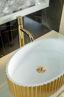 Мебель для ванной комнаты Armadi Art Lucido 100 жемчужная белая, раковина 878-G