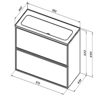 Мебель для ванной комнаты Aquanet Арт 100 подвесная, маренго