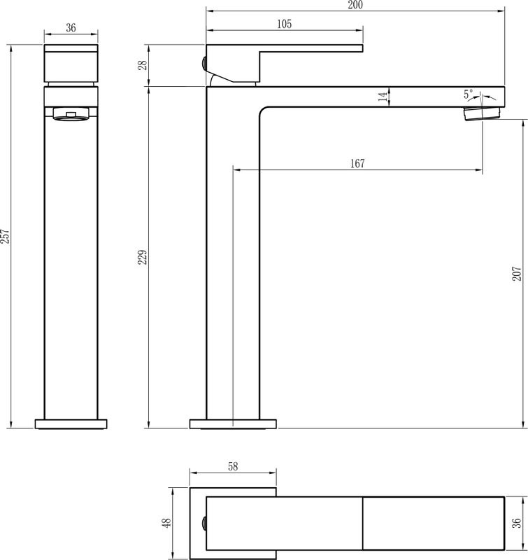 Смеситель для раковины Boheme Qubic 472-BR bronze