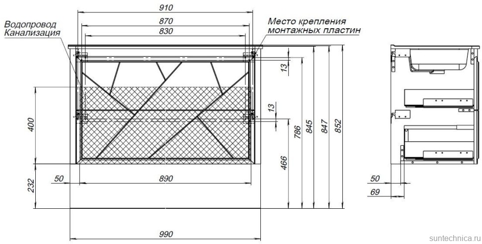 Тумба под раковину без столешницы Allen Brau Paris 100 матовый белый
