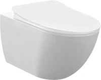 Комплект Унитаз подвесной Creavit Free FE322.00100 безободковый + Крышка KC4080.00 с микролифтом, ультратонкая, белая + Инсталляция Geberit Duofix Delta 458.149.21.1 с кнопкой смыва, хром + Звукоизоляция