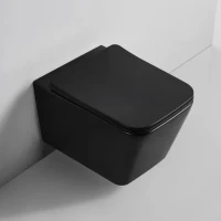 Комплект Унитаз подвесной BOND Cube F04-108 безободковый, с микролифтом, черный + Крепления Geberit Duofix 111.815.00.1 к стене + Звукоизоляция + Инсталляция UP 320 111.300.00.5 + Кнопка Sigma 01 115.770.DW.5 черная