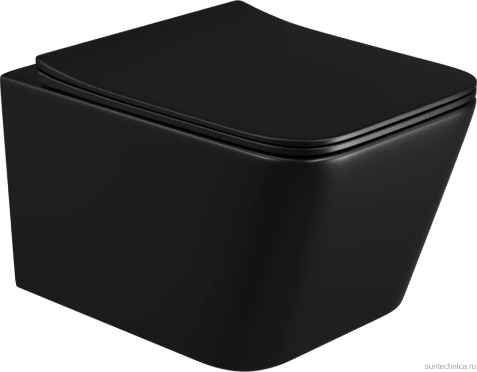 Комплект Унитаз подвесной BOND Cube F04-108 безободковый, с микролифтом, черный + Крепления Geberit Duofix 111.815.00.1 к стене + Звукоизоляция + Инсталляция UP 320 111.300.00.5 + Кнопка Sigma 01 115.770.DW.5 черная