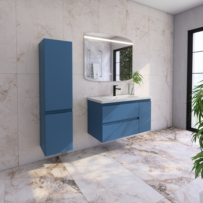 Тумба с раковиной Caprigo Forte 100 R подвесная, бриллиантово-синий