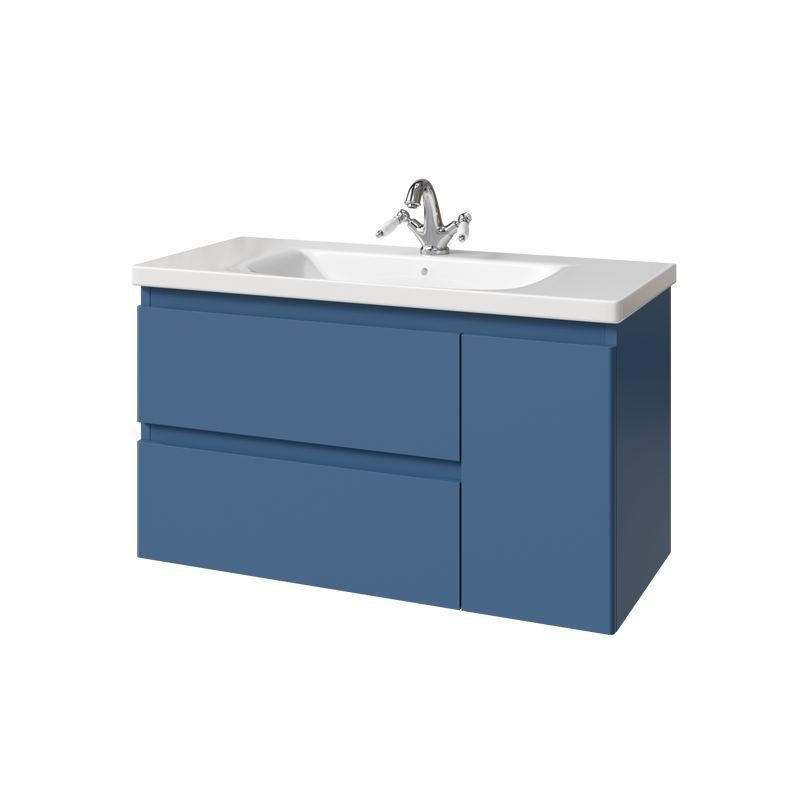 Тумба с раковиной Caprigo Forte 100 R подвесная, бриллиантово-синий