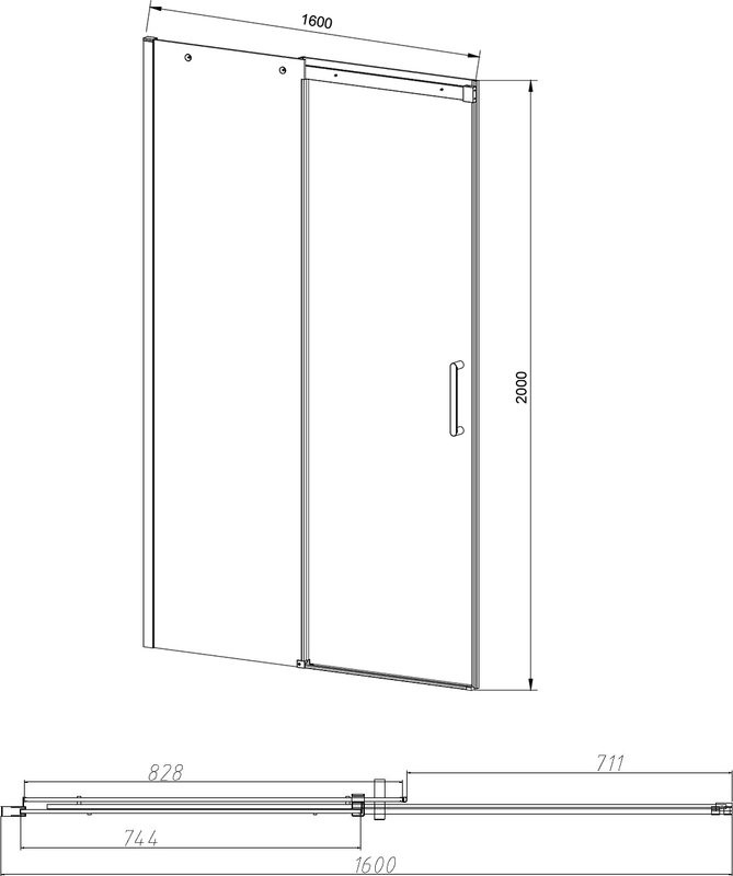 Душевая дверь в нишу Vincea Dice VDS-4D160CL 160 см, профиль хром