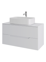 Мебель для ванной комнаты Orange Line 100 подвесная, 2 ящика, матовая белая с раковиной B07-600W
