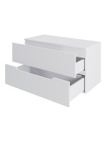 Мебель для ванной комнаты Orange Line 100 подвесная, 2 ящика, матовая белая с раковиной B07-600W