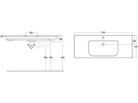 Мебель для ванной комнаты Caprigo Forte 120 R подвесная, бутылочное стекло