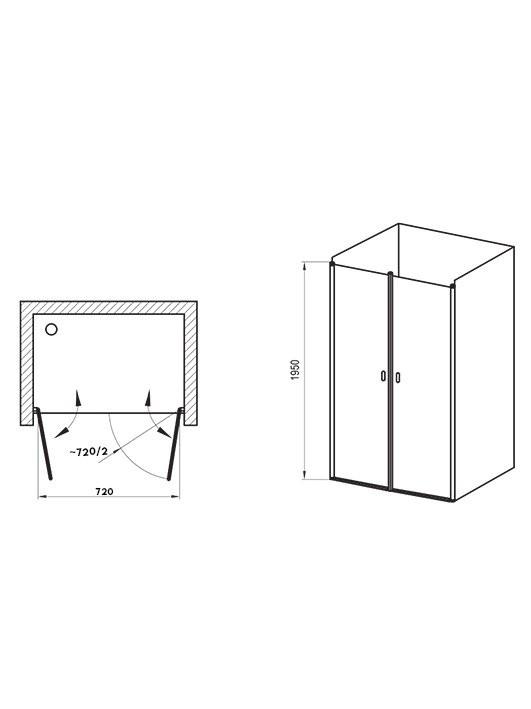 Душевая дверь в нишу Ravak Chrome CSDL2-90 профиль блестящий, стекло прозрачное