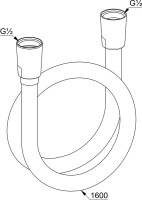 Душевой шланг Kludi Suparaflex 6107239-00 160 см, черный матовый
