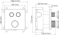 Термостатический смеситель встраиваемый Wasserkraft Wern 4248 Thermo С ВНУТРЕННЕЙ ЧАСТЬЮ, для душа, никель