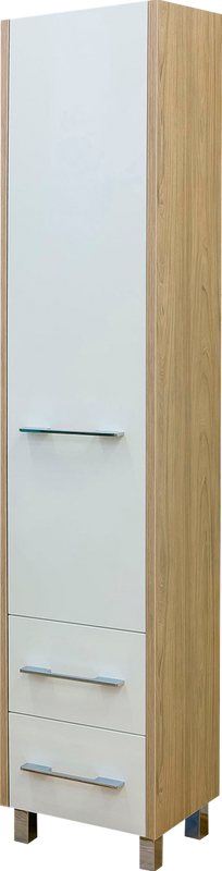 Шкаф пенал для ванной Sanflor Ларго L, вяз швейцарский, белый