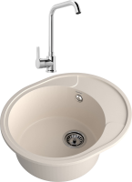 Комплект Мойка GranFest Urban 857L белая + Смеситель MEGA Ege MG-PL10 хром