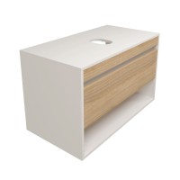 Тумба подвесная для ванной 85 см Teymi Ritta корпус белый фасад дуб T60540