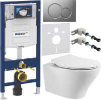 Комплект Унитаз подвесной BelBagno Acqua + Крышка Prospero BB2020SC с микролифтом, петли хром + Инсталляция Geberit Duofix UP 320 111.300.00.5 + Кнопка Sigma 01 115.770.JQ.5 лакированная, матовый хром + Крепления 111.815.00.1 к стене + Звукоизоляция
