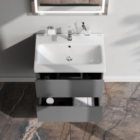 Тумба с раковиной AM.PM Gem 60 графит матовый, подвесная