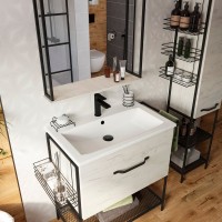 Зеркало Sanflor Бруклин 75 дуб крафт, с полкой (уценка: выставочный образец, нет упаковки)