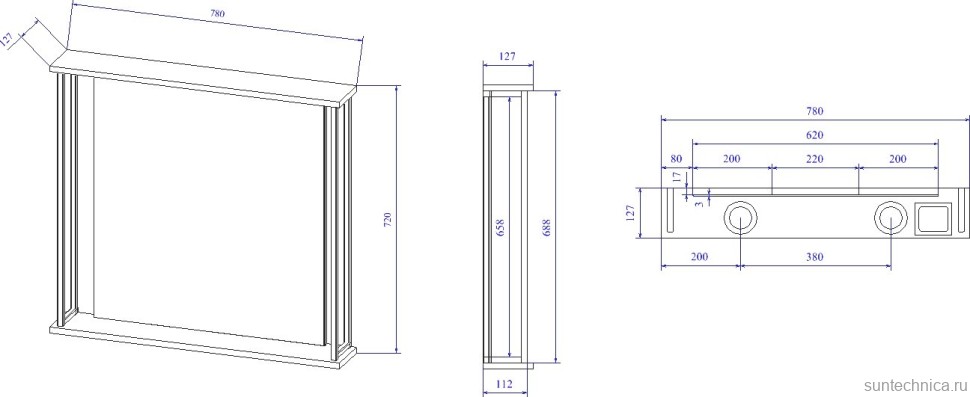 Зеркало Sanflor Бруклин 75 дуб крафт, с полкой (уценка: выставочный образец, нет упаковки)